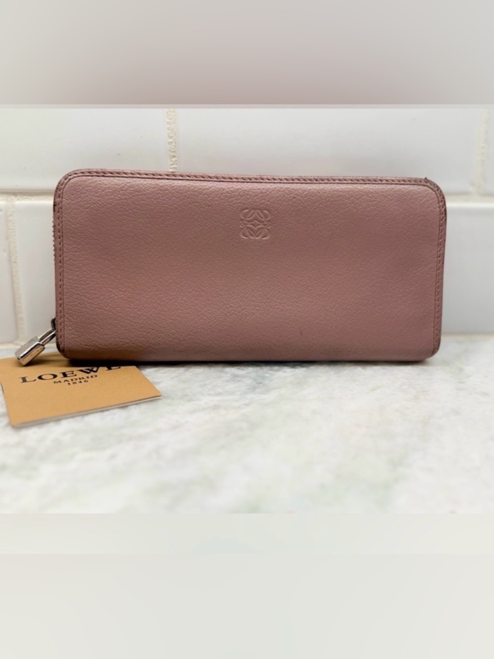 LOEWE Anagram Calfskin Maueve Long Zip-Around Wallet